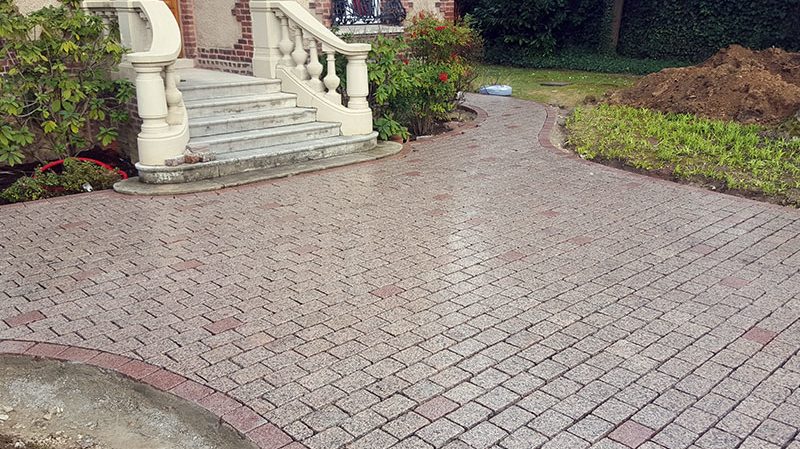 Pavés 14x20 granit Rose 2 couleurs