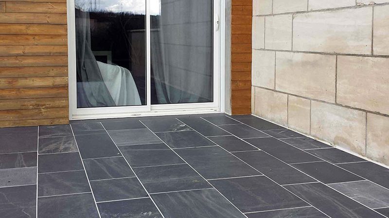 Dallage terrasse en Ardoise 3 formats en bandes a suivre