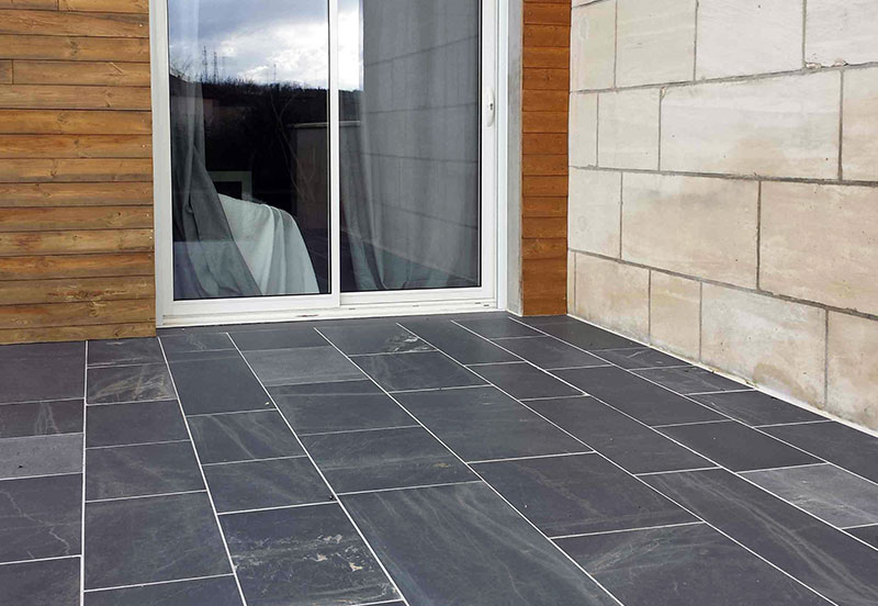 Dallage terrasse en Ardoise 3 formats en bandes a suivre