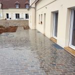 Terrasse Granit ancien scié 14x20