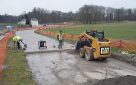 Chantilly Rue du Conétable, Aménagement complet en pavés de remploi , bordures , pavés sur voirie et sur trottoirs; Intégration d’un circuit de chauffage sous le pavage