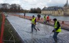 Chantilly Rue du Conétable, Aménagement complet en pavés de remploi , bordures , pavés sur voirie et sur trottoirs; Intégration d’un circuit de chauffage sous le pavage