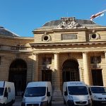 Cour de la Monnaie de Paris - remise en etat de la cour intérieure - dépose - terrassement - repose des pavés après passage de réseaux.