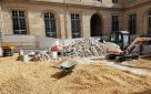 Préparation de la pose des pavés